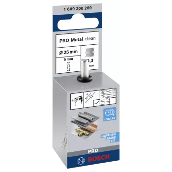 Bosch 1 609 200 269 ståltrådborste, vågig stål, 25 mm, 6 mm skaft