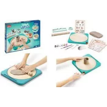Maped Creativ keramikstudio-set för barn från 5 år, lufttorkande lera med 6 färger, verktyg, pensel och lack 907224