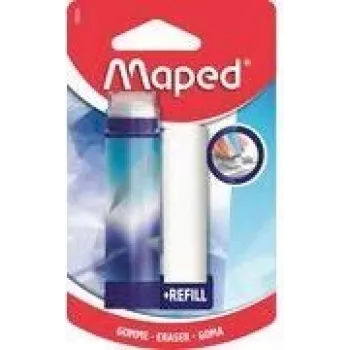 Maped ARCTIC Retractable Twist Eraser with Replacement, Lipstick-Style, White, 1 Set (2 Erasers) 152026