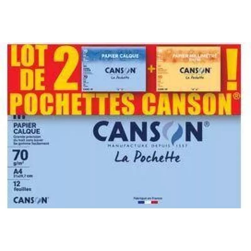 Canson transparentpapper & millimeterpapper, 2-delars set C400121939