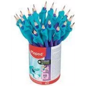 Maped KIDY Learn HB Graphite Pencil with Writing Aid, Triangular, Break-Resistant Lead, 22-Pack 854500