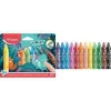 Maped Jungle Fever jumbo trekantiga vaxkritor, 12 olika färger, djurmotiv, kartongetui, från 1 år