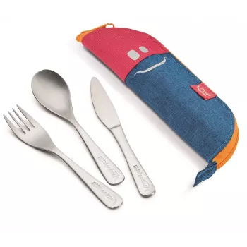 Maped PICNIK CONCEPT KIDS bestickset med rosa etui, rostfritt stål, barnsäker, 3 delar 878001