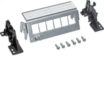 Hager FZ06MK 6-port Cat.6a skärmad keystone-patchpanel, grå