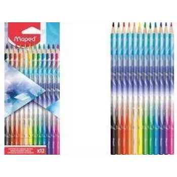 Maped ARCTIC trekantiga färgpennor, 12 olika färger, mjuka brottsäkra stift, kartongask 831734