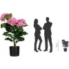 PAPERFLOW konstgjord hortensia, rosa, 550 mm, polyesterblommor och -blad, polyetenstjälk, 1 st (PAHORT55)