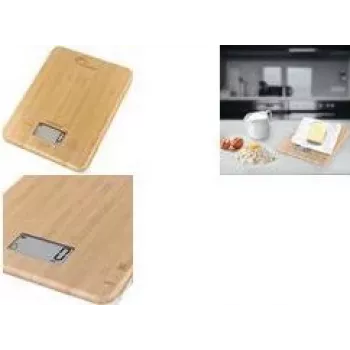Little Balance LB 8543 slimmad elektronisk köksvåg i bambu med LCD-display, 5 kg kapacitet, 1 g noggrannhet