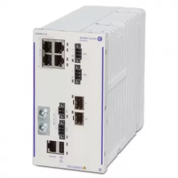 Alcatel-Lucent OmniSwitch 6465-P6 managed L3-switch med 4x Gigabit PoE+ och 2x SFP, 150W High PoE, DIN-sken-/väggmontering