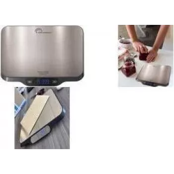 Little Balance LB 8705 c-Parfait uppladdningsbar digital köksvåg med USB-C, 5 kg, 1 g noggrannhet, batterifri, LCD