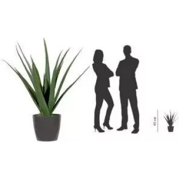 PAPERFLOW konstgjord aloe vera-växt, 450 mm, polyetenblad, plaststjälk, grön, 1 st (PAALOE45)