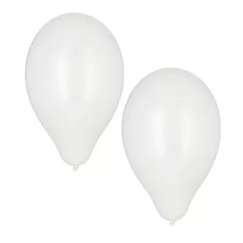 PAPSTAR vita latexballonger, 250 mm diameter, 100-pack, heliumlämpliga 18956