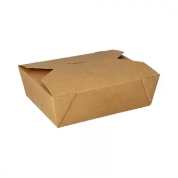 Papstar 87611 engångsmatlåda av papp med PLA-beläggning, brun, 1000 ml (100 st)