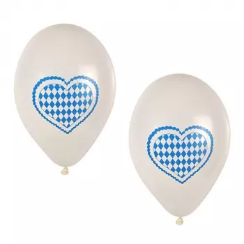 PAPSTAR bayersk blåvit latexballong, 250 mm diameter, 1 st 81949