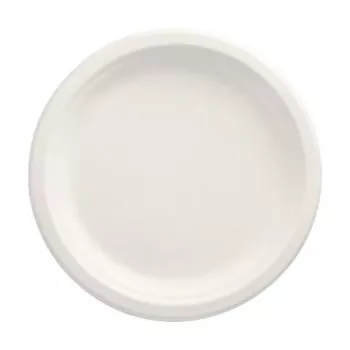 PAPSTAR pure sockerrörstallrik rund 230 mm 12-pack komposterbar mikrovågssäker 89748