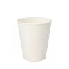 PAPSTAR pure sockerrörs dricksglas 0,2 L, vit, 12-pack, komposterbart och mikrovågssäkert 89853