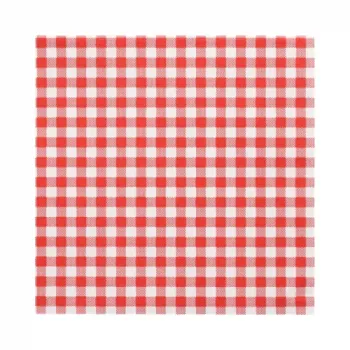 PAPSTAR Vichy-rutig röd pappersservett, 330 x 330 mm, 3-lagig, 1/4-vikning, 20 st 82763