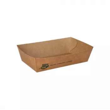 PAPSTAR pommes frites-brickor pure 100% Fair, medium, 8,5 x 13,5 cm, färskfiberkartong, brun, 80 st (87243)