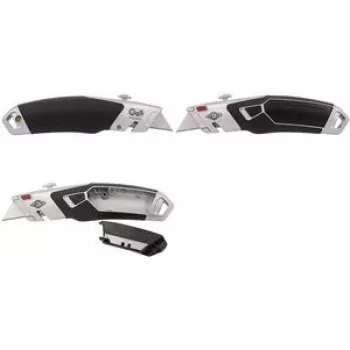 WEDO säkerhetskniv Profi Plus II, 3-stegs automatiskt bladåterdrag, silver/svart, 3 skärdjup, 1 st (78 851)