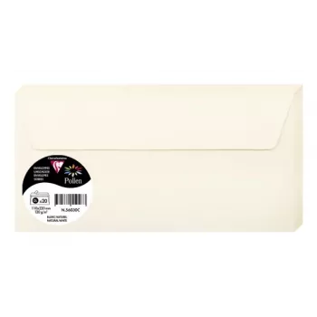 Pollen by Clairefontaine DL kuvert, naturvit 120 g/m², 110 x 220 mm, pH-neutral, syrafri, 1 st (56030C)