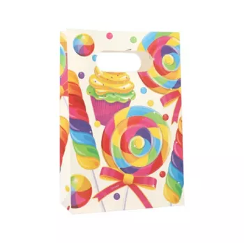 PAPSTAR Candies partypapperspåse med handtag, 140 x 210 x 60 mm, blockbotten, sidoveck, 1 st (88862)