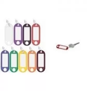 WEDO nyckelring med ring, diameter 18 mm, violett plasthölje, vit skrivbar utbytbar etikett 262 801808