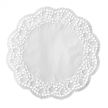 PAPSTAR rund tårtspets, 320 mm, vitt präglat spetspapper, 40 g/m², 1 st (12456)