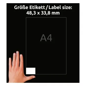 AVERY universaletiketter 48,3 x 33,8 mm vita med UltraGrip-teknik (förpackning med 480) 4789