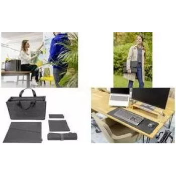 SIGEL BAB11 Desk Sharing Bag Classic L, mörkgrå, 5-delat set