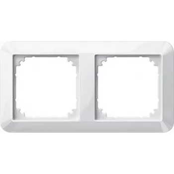 Merten System M 2-fack ram, polarvit glansig 389219
