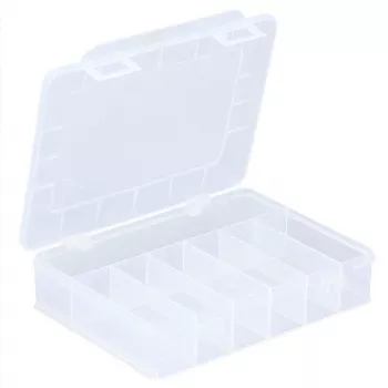 ALLIT EuroPlus Basic sortimentslåda 18/7, transparent slagtålig polypropen, 7 fack, svart 457180