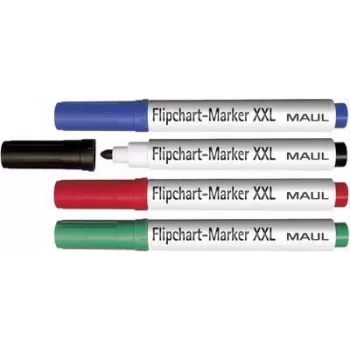 MAUL HEBEL flipchart-penna XXL rund spets assorterade färger (4-pack) 63839-99