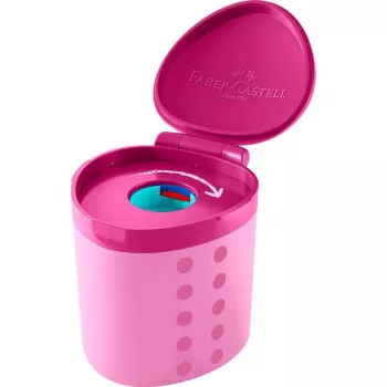 FABER-CASTELL Grippy pennvässare, rosa med klingstöd, barnsäker, klickmekanism - 1 st (181795)