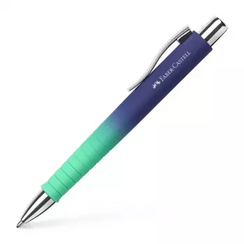 Faber-Castell Poly Ball Urban kulspetspenna med tryckmekanism, Buzzing Blue, blått bläck, 0,6 mm streckbredd (XB), 1 st 241132
