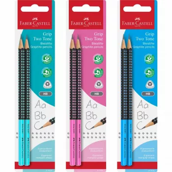 Faber-Castell GRIP 2001 TWO TONE tryckpenna, 2,0 mm, Soft-Grip-zon, blisterkort 517093
