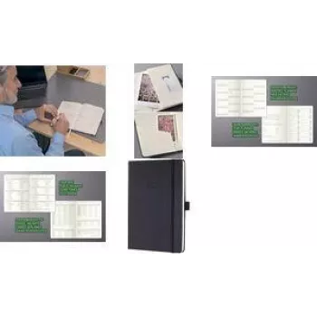 SIGEL Conceptum 2027 A5 veckoplanerare, svart, 1 vecka på vänster sida + anteckningar till höger, 148 x 213 mm, trådbunden, gummiband, pennhållare, 2 läsband, perforerade hörn C2714