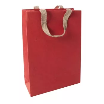 SIGEL Red Coco stor presentpåse, jutfiberpapper, röd, 1 st (ET010)