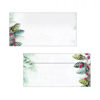 Sigel DU177 Christmas Garland kuvert DIN long (DL, 110 x 220 mm), utan fönster, vit/grön, 90 g/m², 50 st
