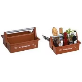 allit McPlus Carry Grillmeister bärväska brun med aluminiumhandtag, 2 stora fack 8500908000