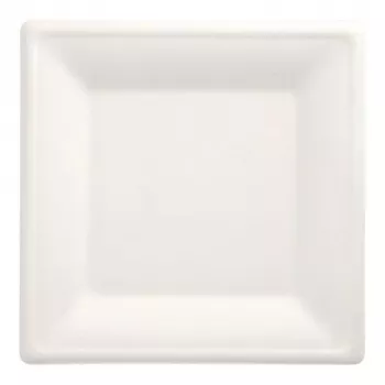 PAPSTAR Pure sockerrörstallrikar, kvadratiska, 260 x 260 mm, 50 st, komposterbara, mikrovågssäkra 89745