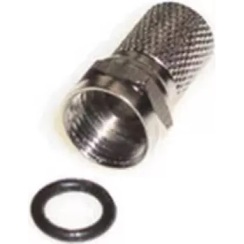 e+p F 100 F-kontakt, hane, skruvkontakt, koaxialkontakt, 2-pack, 75 ohm, förnicklad mässing
