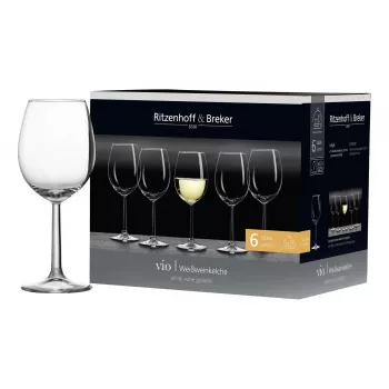 Ritzenhoff & Breker VIO vitvinsglas, 320 ml, diskmaskinssäkert, bukig form, höjd 200 mm, 6-set (812169)