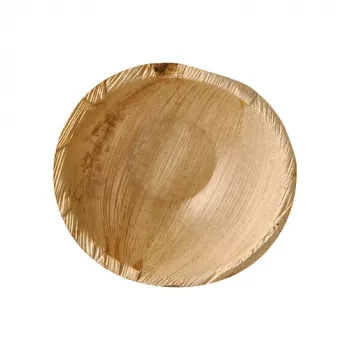 Papstar 87185 rund engångsskål av palmblad, natur, 15 cm, 25 st