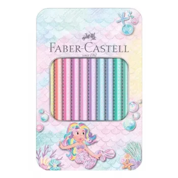 Faber-Castell Sparkle Jumbo trekantiga färgpennor, 10-delars set, blandade färger, 3,8 mm stift, Soft-Grip-zon, brottsäker, FSC-certifierat trä 210910