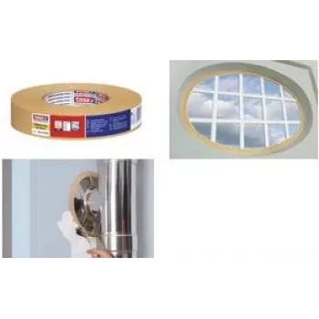 Tesa 4319 målartejp av crepepapper, 38 mm x 50 m, kräm, naturgummikläber, rivstark, skarpa färgkanter 04319-00008-00