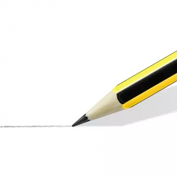 Staedtler Noris HB Grafitpennset, 10 st, gul/svart randig, sexkantig, FSC-trä, superbunden stift, EN 71 120-2BK10D