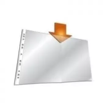 DURABLE BUSINESS A3 kopieringssäkra dokumentfickor, polypropen, öppning upptill, universallhålning, 50-pack, kristallklar 267019