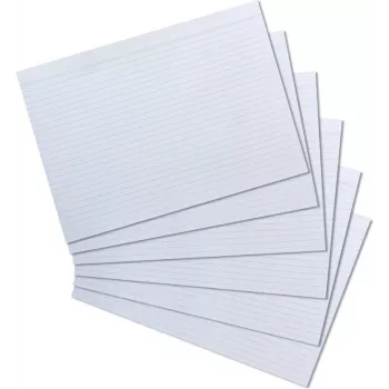 Herlitz kartotekskort DIN A4, linjerade, vita, 170 g/m², träfria, blå linjering, dubbelsidiga (10621282)