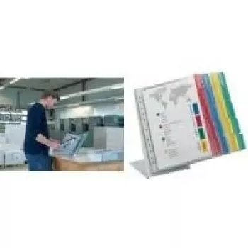 DURABLE FUNCTION TABLE 20 A4 bordsdisplaypanelsystem, 20 paneler, svart ram, ljusgrå sockel 568800