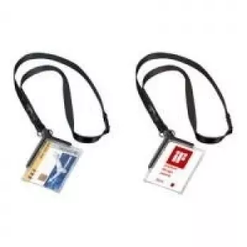 DURABLE 820758 transparenta ID-korthållare med clip och pin, 10-pack