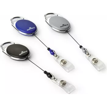 DURABLE Jojo STYLE ID-hållare med snap-button-snodd, 80 cm nylonsnöre, svart, 10-pack 832410